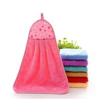 WangNana 1PC/4PCS 3045cm Small Towel Towel Kitchen Hang Towel Absorbent Coral Velvet Towel(Random Color) 1PC/Set