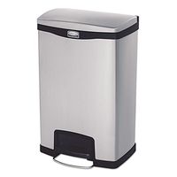 1901992 Rubbermaid Commercial Slim Jim Metal 13G Front Step Can - 13 gal Capacity - 28.7quot; Height x