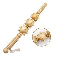CARELAX Deep Tissue Fascia Massager Cellulite Remover Muscle Knot Roller Stick, Trigger Points with Pressure Balls Massage, Relief Muscle/Body Soreness for Calf, Back, Shoulder, Leg, Neck, Wooden