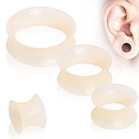 Ultra Thin Silicone Earskin Flesh Tone Plug - 1/2" - Sold as a Pair
