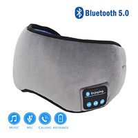 Bluetooth Sleep Eye Mask, Wireless Sleeping Headphones Eye Cover for Sleeping Air Traveling Office Nap, Built-in Speakers, Gray