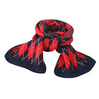 Theoylos Children Scarf Stripes Knitted Wool Shawl Wraps Girl Warm Scarves Windbreak Scarf Red