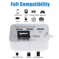 Card Reader Adapter, TechCode Multifunction 3 Ports USB 3.0 Interface Hub Portable SD/TF/Micro SD Card Reader Combo Splitter High Speed USB Adapter for MacBook Air Pro, PC, Laptop, Desktop