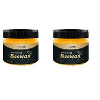 Weisfe78 2pcs 85g Wood Seasoning Beewax Polish for Wood & Furniture, Home Cleaning All Natural Wood Seasoning Beeswax Furniture Polish Complete Solution Furniture Care Beeswax, Enhance The Shine