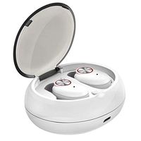 TWS V5 Wireless Bluetooth Earbuds,Sweat Resistant Sports Earphones for Running/Gym,HD Stereo Sound,Noise Canceling Headset with Build-in Mic,in-Ear Headphones with Charging Case (White)
