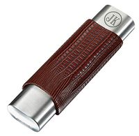 Personalized Visol Salerno Brown Leather Two Cigar Case - Free Engraving (Two Initial)