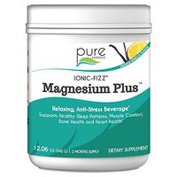 Pure Essence Labs Ionic Fizz Magnesium Plus - Calm Sleep Aid and Natural Anti Stress Supplement Powder - Orange Vanilla - 12.06oz