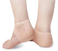 2Pairs Silicone Gel Heel Inserts Protectors Heel Guard Socks Cushions Pads Cups for Bone Relief Pain Foot Arch Care Supports (2M) (Beige)