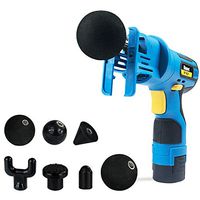 Massage Gun Chiropractic Massager with 7 Kinds Heads Back Massager Portable Muscle Deep Relaxation Machine Rechargeable,Blue