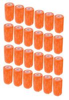 3 Inch Self Adhesive Medical Bandage Wrap Tape (Orange) (24 Pack) Strong Elastic Self Adherent Cohesive First Aid Sport Flex Rolls for Wrist Ankle Knee Sprains and Swelling