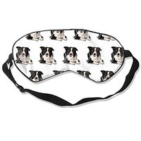 Cute Border Collie Sleep Mask Adjustable Sleep Eye Mask Lightweight and Comfortable Eye Cover Blindfold Eyeshade for Sleeping Travel Shift Work Naps Meditation & Night