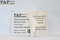 Gauze Surgical Sponges Cotton STERILE Non Woven 8-ply High Grade Quality by P&P Medical Surgical 2"x2" Class I(a) All Purpose Pads (800)