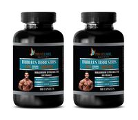 Testosterone Booster no Caffeine - TRIBULUS TERRESTRIS 45% STEROIDAL SAPONINS 1000MG - Maximum Strength Extract - tribulus Strength libido Booster - 2 Bottles 200 Capsules