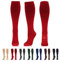NEWZILL Compression Dress Sock (15-20mmHg) for Men & Women - Cotton Rich Comfortable Socks - BEST Stockings for Business Casual, Running, Medical, Athletic, Edema, Diabetic (S/M, Red)