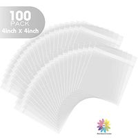 Mat Board Center, 4x4" Crystal Clear, Protective Polypropylene Storage Bags, with Flap - 100 Bags