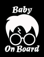 Makarios LLC Potter Baby on Board Cars Trucks Vans Walls Laptop MKR| White |5.5 x 4|MKR637