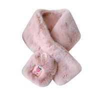 Theoylos Womens Winter Scarf Fashion Faux Fur Scarf Ladies Print Fleece Scarves Warm Scarf Soft Plush Shawl Wraps Pink