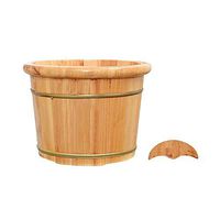 Foot Spa Wooden Tub Foot Tub, Thickening Wooden Tub，Wooden Foot Bath Barrel, Shiatsu Massage, with Lid (Size : B)