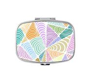 Udoosun Pill Box Case - Custom Personlized Rectangular Tablet Medicine Pocket Purse Travel Pill Vitamin Decorative Box Case Holder (Yellow Blue Geometric)