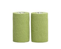HealiT SuperusGrip™ Cohesive Bandage 4inch-Wide Self-Adhering Performance Athletic Wrap First Aid Tape, Sports Wrap Athletic Tape, Ideal for Stretch Wrist, Ankle Sprains, Swelling - Green - 2 Pack