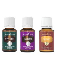 Lavender Essential Oil, Peppermint Essential Oil, and Thieves Essential Oil Set (3 Pack)