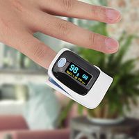 Rosvola 0.96in Finger Blood Oxygen Meter, Double Color OLED Display Finger Pulse Blood Oxygen Meter 𝐎𝒙𝐢𝐦𝐞𝐭𝐫𝒚 Testing and Heart Rate Monitor(Gray)