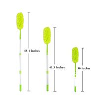 Extendable Green Microfiber Duster with Lightweight Telescopic Pole Flexible and Easy Cleaninge,Bendable
