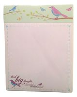 Eccolo Memo Pad ~ Think Big Thoughts But Relish Small Pleasures (Birds and Butterflies; 200 Unlined Sheets; 7" x 9")