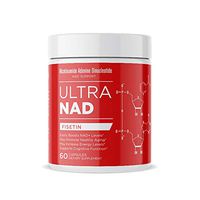 UltraNAD® Fisetin Supplement 250 mg, 60 Veggie Capsules Memory, Focus and Energy Brain Supplement Non-GMO and Vegan Dietary Flavonoid