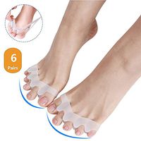 Y-only Gel Toe Separators and Metatarsal Pads for Overlappingtoe Stretcher Harmmer Toe Spacer Straightener for Bunion Pain Relief Toe Alignment for Women and Men 6 Pairs