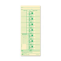 Tops Time Cards , Weekly, 1-Sided, Numbered Days, 3-1/2" x 9", Manila, Green Print, 100-Count (12523)