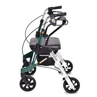 MYJZY Rollator Walkers for Seniors, Mobility Portable Elderly Rolling Walker with Seat,Collapsible Medical Aluminum Alloy Walking Aids 4 Wheels Height Adjustable,Green