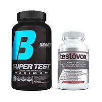 Beast Super Test Maximum (120) Bundled with Testovox Muscle Builder (60 caps): Most Extreme Supplement Stack for Men | Comprehensive Testosterone Booster with Clinically Dosed KSM-66, PrimaVie, S7