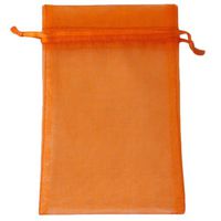 MBOX Orange 4x6" 10x15cm Drawstring Organza Pouch Strong Wedding Favor Gift Candy Bag (Pack of 100pcs)