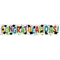 4.33ft Jointed Congratulations Graduation Banner