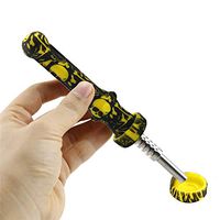 Gift2U Unbreakable Honeycomb Silicone Straw, Honeycomb Smoking Silicone Tube with Clean lid and Decorative Bowl Interior Yellow Black