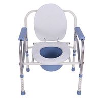WURE Toilet chair Stainless steel toilet seat Disabled toilet folding chair Suitable for home 64 53 38cm