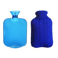 YAKEFJ Classic Rubber Transparent Hot Water Bottle 2 Liter with Knit Cover