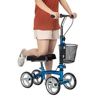 OasisSpace Small Size Foldable Knee Scooter Walker for Foot Injuries Ankles Surgery (Blue)