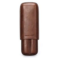 Humidors Cigar Set Travel Portable moisturizing Set Two Cigar Leather Cigar Smoking Accessories (Color : Brown, Size : 73.217.5cm)