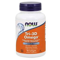 NOW Supplements, Tri-3D Omega™, Triglyceride Form of Omega-3 Fish Oil + Vitamin D-3, Molecularly Distilled, 90 Softgels