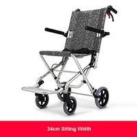 Wheelchairs Manual Lightweight Transport Adult Folding with Handbrakes for Home or Travel Use Myhao,34cm
