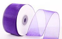 25 Yard Spool of Elegant Light and Sheer Purple Organza Ribbon- 1.5" Wide