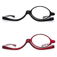 JM 2 Pairs Makeup Reading Glasses Magnifying Flip Down Cosmetic Readers for Women +1.5