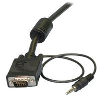 50' Hd15 Vga Cable Male To Male With Integrated 3.5Mm Audio Cable