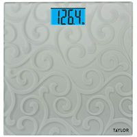 Taylor Precision Products Frosted Digital Glass Bath Scale, Silver
