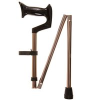PCP Folding Cane Orthopedic Handle Ergonomic with Adjustable Height Walking Aid, Bronze, Large