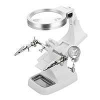 Multifunctional Welding Magnifier LED Helping Hand Soldering Iron Stand Magnifying Lens Magnifier Clamp Tool