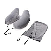 WAOBE Inflatable H-Type Inflatable Travel Pillow Neck Pillow Lunch Break Pillow Long-Distance Aircraft Portable H-Pillow, Gray