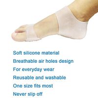 Breathable Metatarsal Pads Ball of Foot Cushions for Women&Men, Soft Gel Metatarsal Pads Foot for Forefoot&Heel - 8 pcs, Gel Heel Cups Cushion, Foot Pain Relief for Running, Plantar Fasciitis (White)